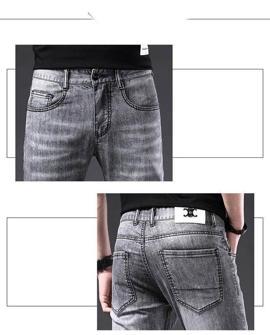 Jeans Men's Summer Thin Fit Straight Sleeve - Mubimart
