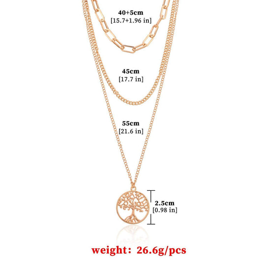 Ornaments Creative Geometric Square Chain Necklace Women - Mubimart