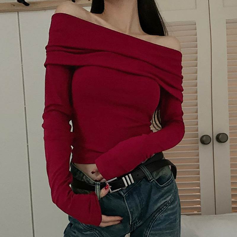Fashion Tight Bottoming Shirt T-shirt For Women - Mubimart