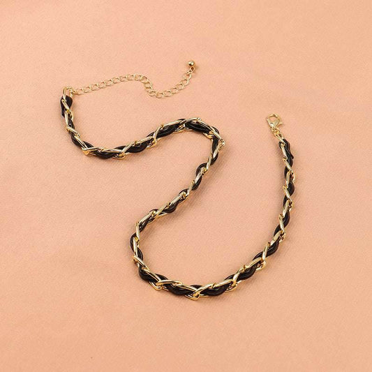Black Braided Choker Rope Choker Neck Short Chain Choker - Mubimart