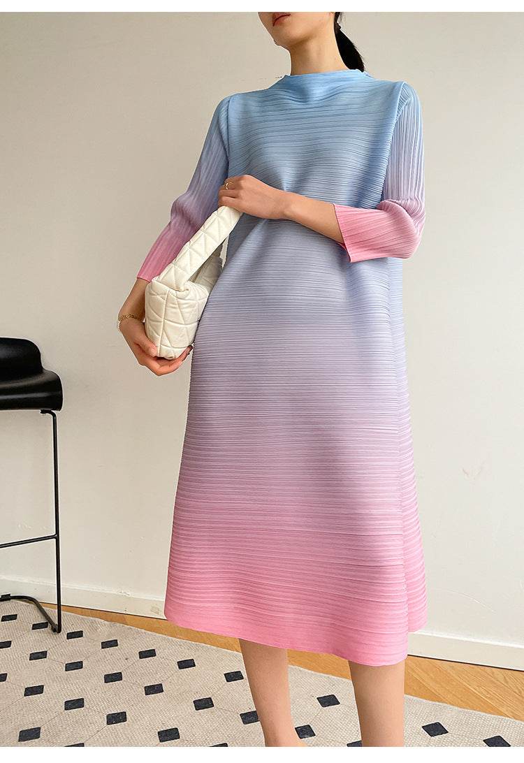 Pleated Plus Size Dress Women - Mubimart