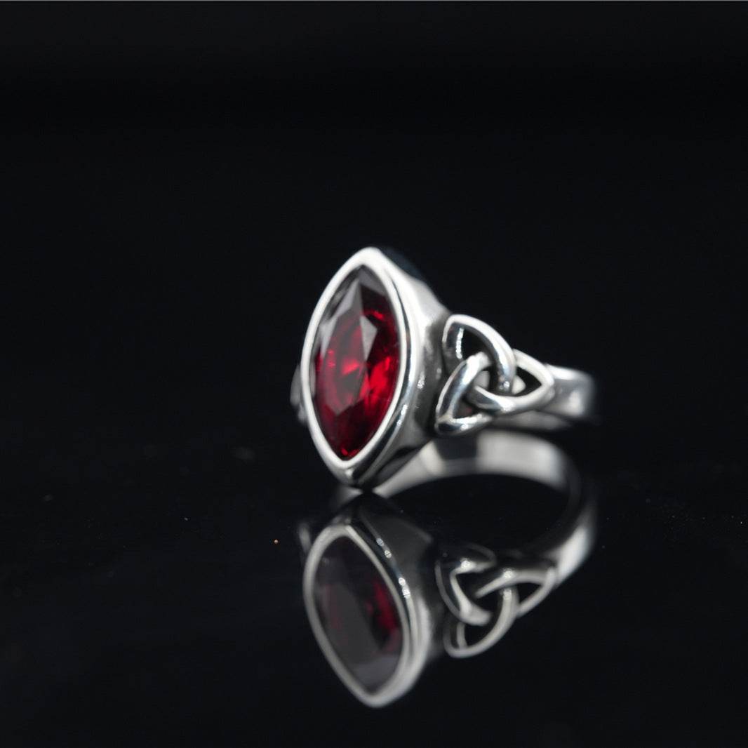 Fashion Retro Gem Titanium Steel Ring For Men And Women Ethnic Style - Mubimart