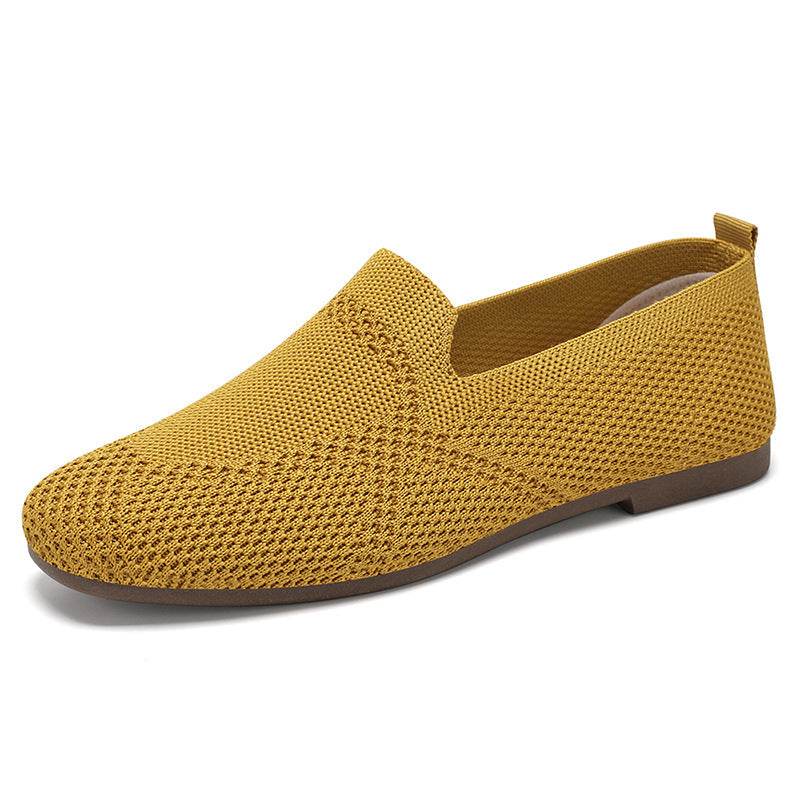 Flyknit Shoes Casual Flat Shoes Women - Mubimart