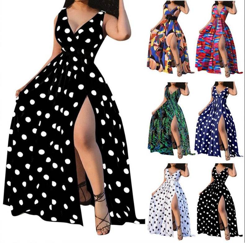 Sexy Dresses Women Party Ladies Belt Plus Size Forked Club Dresses - Mubimart