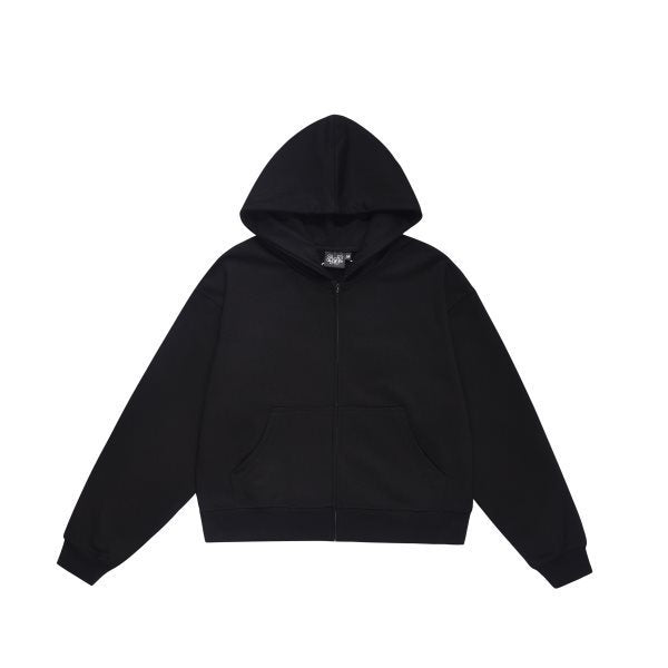 Solid Color BASIC 350g Terry Zipper Hoodie Sweater