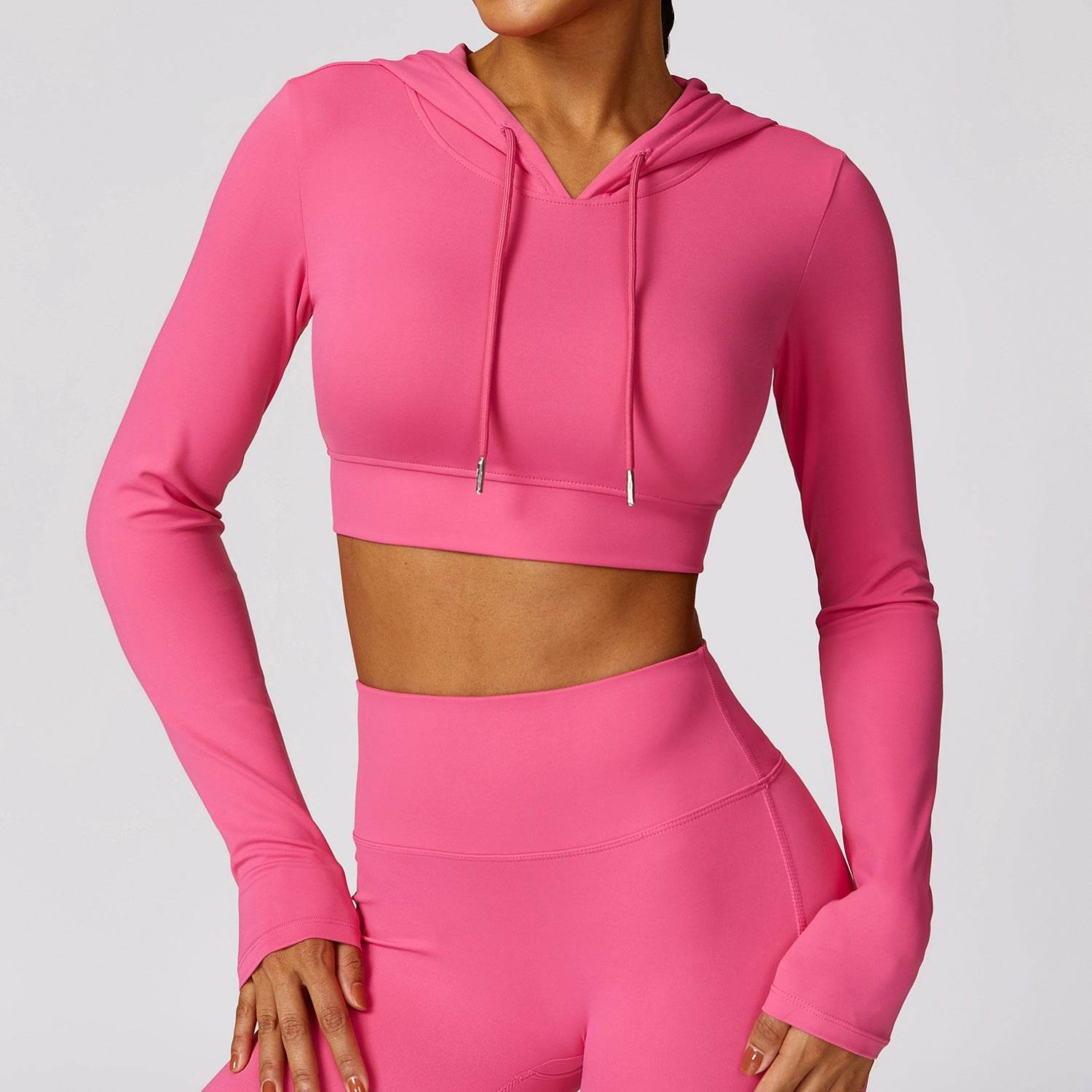 Outdoor Running Exercise T-shirt Hooded Workout Clothes Top - Mubimart