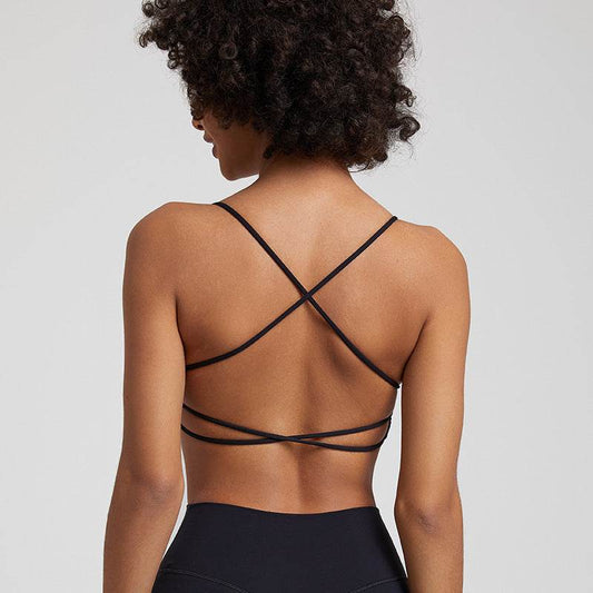 Candy Color Nude Feel Workout Bra Sports Quick-drying Workout Top - Mubimart