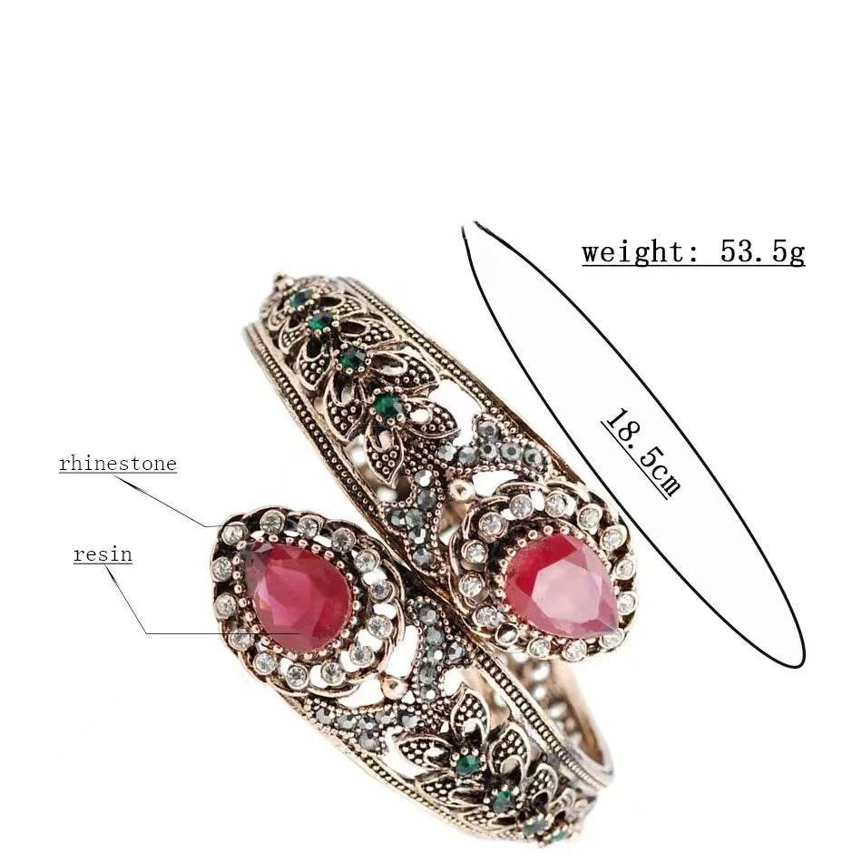 European And American Retro Alloy Gemstone Bracelet - Mubimart