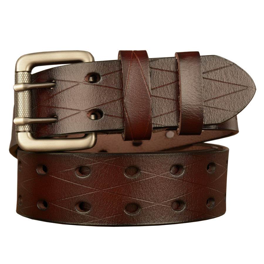 Men's Belt Leather Personality Belt Men's Casual Jeans Belt - Mubimart
