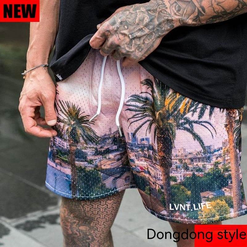 American Casual Shorts Exercise Workout Pants - Mubimart