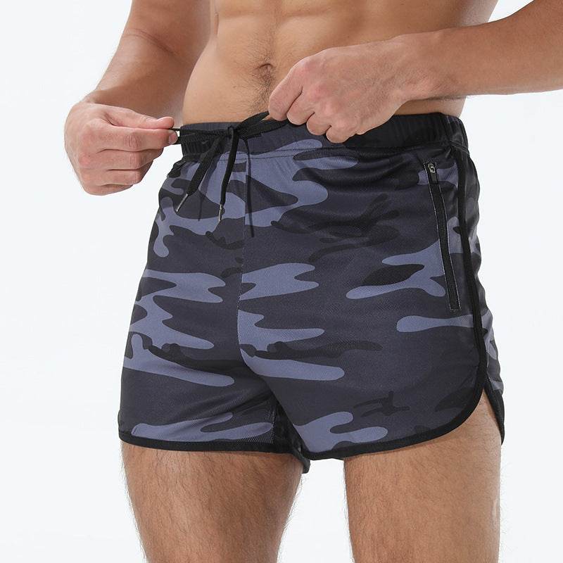 Men's Fashion Quick-drying Workout Zipper Pocket Shorts - Mubimart