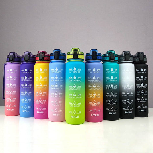 Sports Frosted Gradient Water Bottle - Mubimart