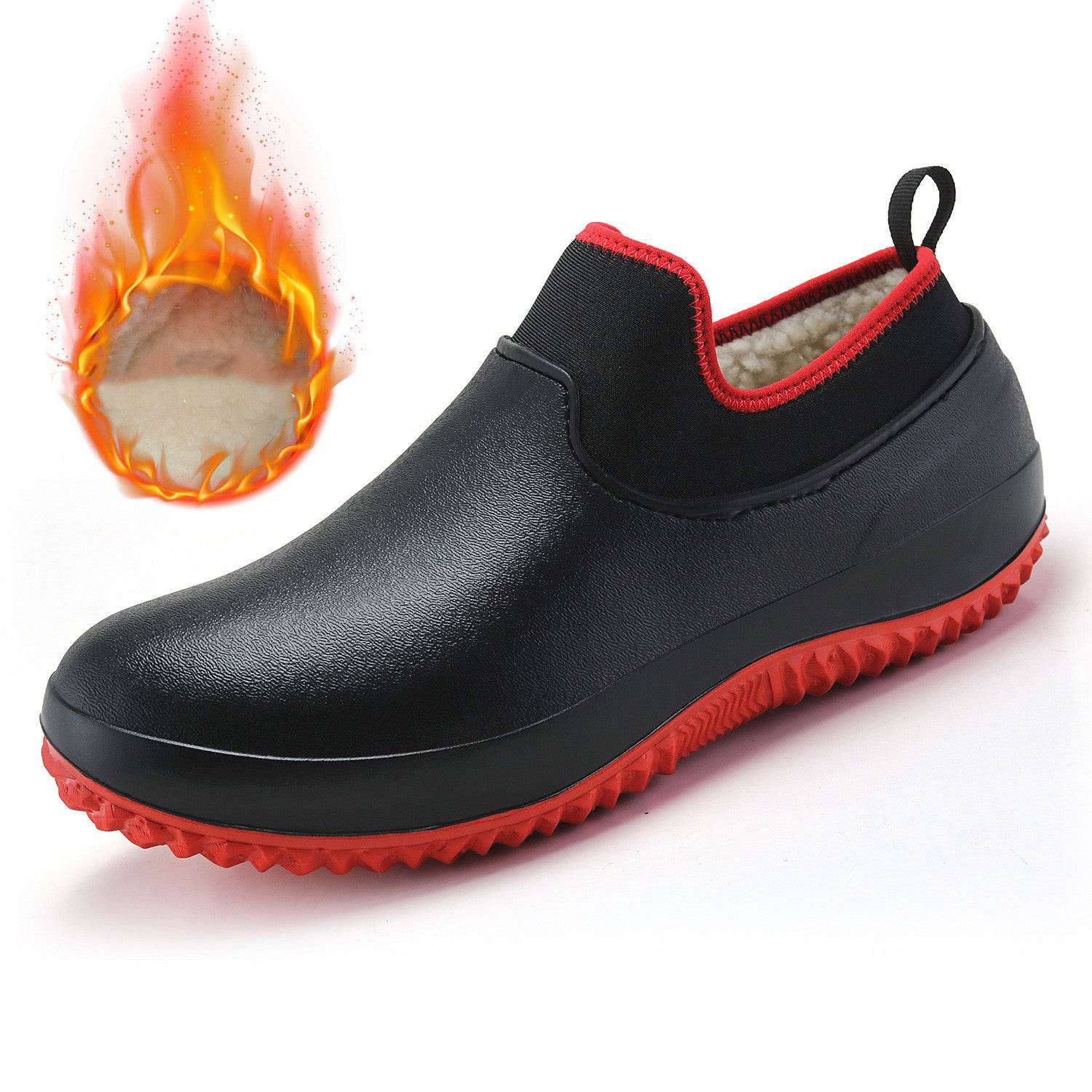 Unisex Winter Mens Rain Boots Warm Snow Boots Non-Slip Men - Mubimart