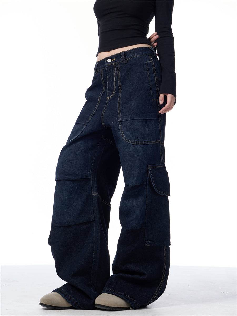 American Vintage Crumpled Cargo Jeans - Mubimart