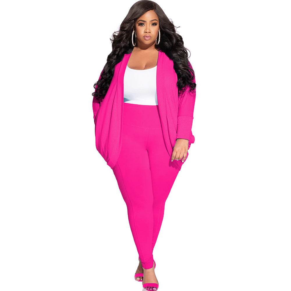 Cardigan And Leggings Plus Size Suit For Women - Mubimart