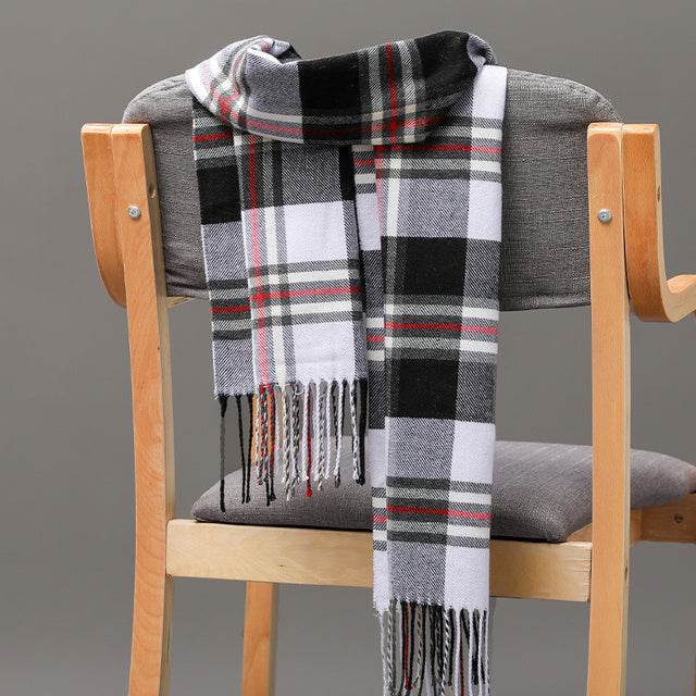 Mens And Girls Neckwear Cashmere Check Childrens Scarf - Mubimart