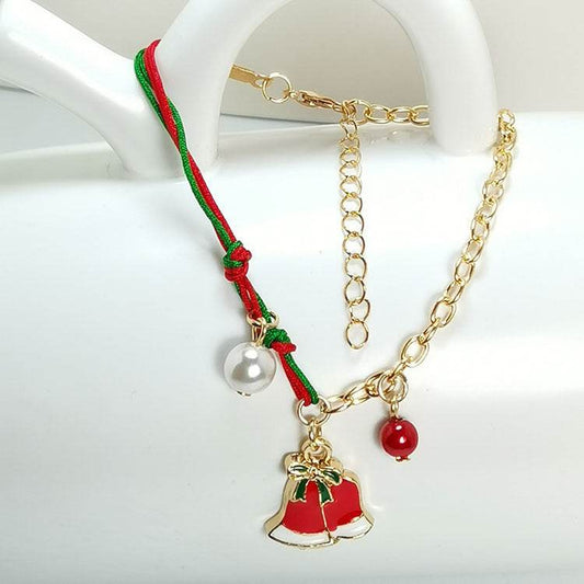New Christmas Snowman Santa Claus Tree Snowflake Elk Bracelet Christmas Gift Charm Bracelet Chain Pendant For Women New Year Fashion Gift - Mubimart
