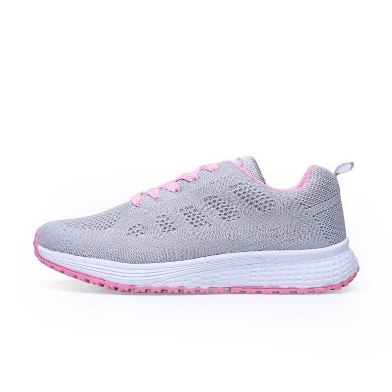 Black White Sneakers Women Lace Up Running Walking Shoes - Mubimart