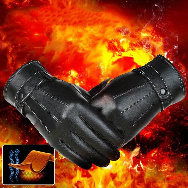 New Men's Touch Screen Leather Gloves - Mubimart