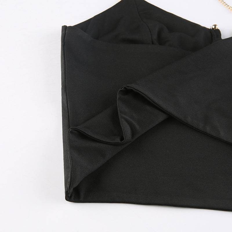 Corset V-Neck Hot Girl Cutout Cropped Navel Top - Mubimart