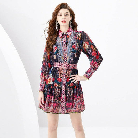 French Vintage Court Style Formal Dress - Mubimart