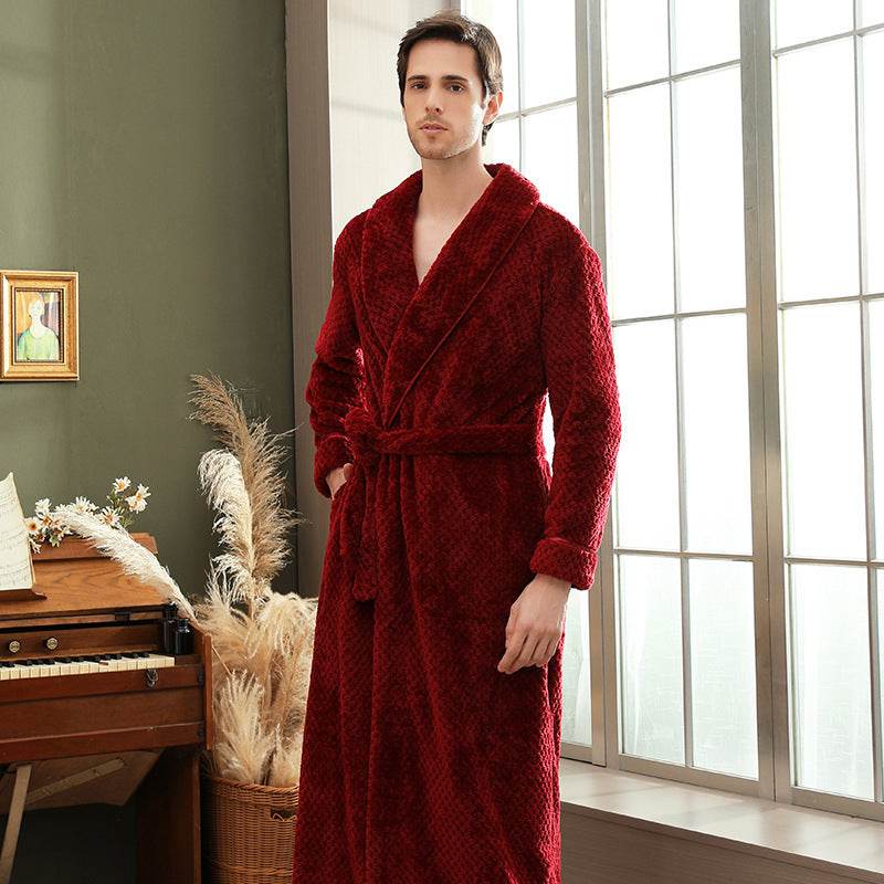 Waist Girdle Babe Cashmere Couple Nightgown Unisex Thickened Plus Size - Mubimart