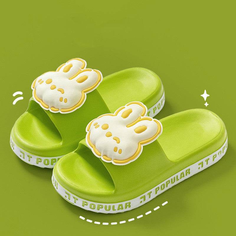 Cute Rabbit Slippers For Women Summer Fashion Letter Garden Shoes Indoor Anti-Slip Floor Bathroom Bathing Home Slipper - Mubimart