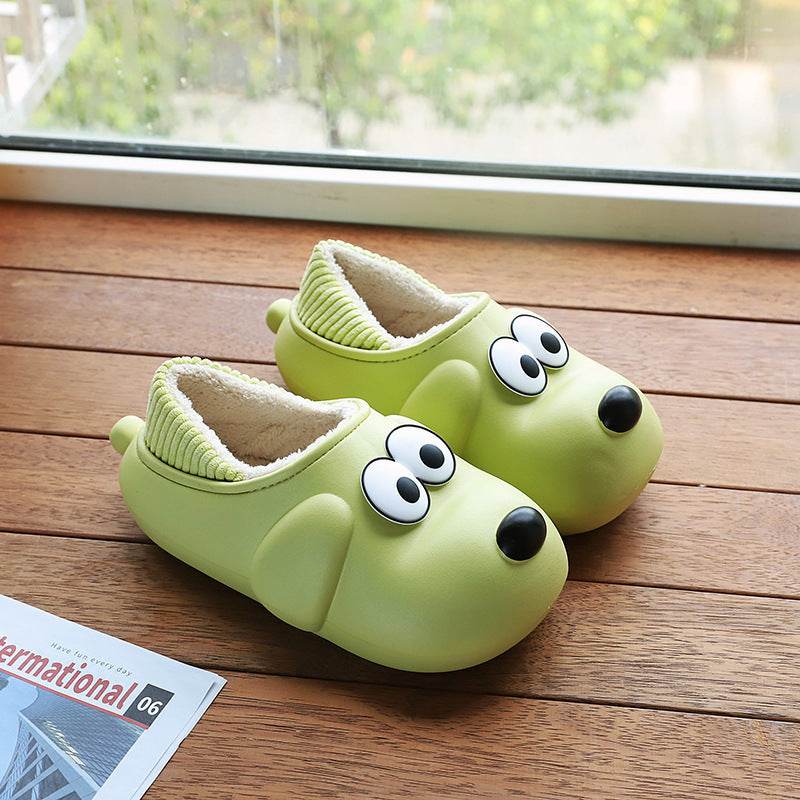 Cute Dog Shoes EVA Winter House Shoes Unisex Fuzzy Slippers - Mubimart