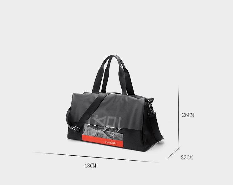 Large Capacity Waterproof Oxford Cloth With Leather Duffel Bag - Mubimart