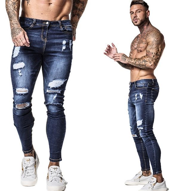 Patchwork-Hose Jeans Herren Passform