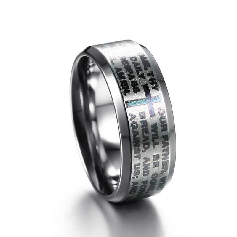 Sanskrit Ohm Stainless Steel Ring Men - Mubimart