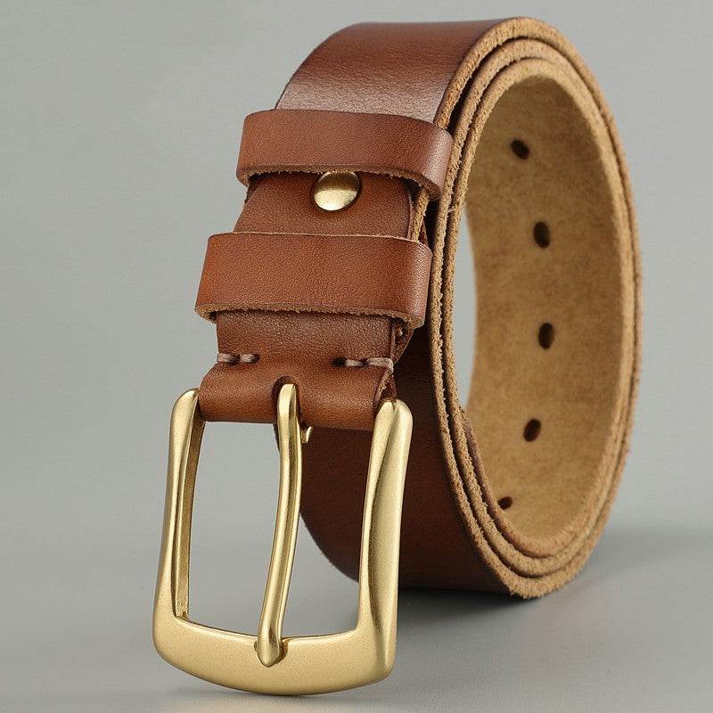 Handmade Casual Trend Men's Belts Cowhide - Mubimart