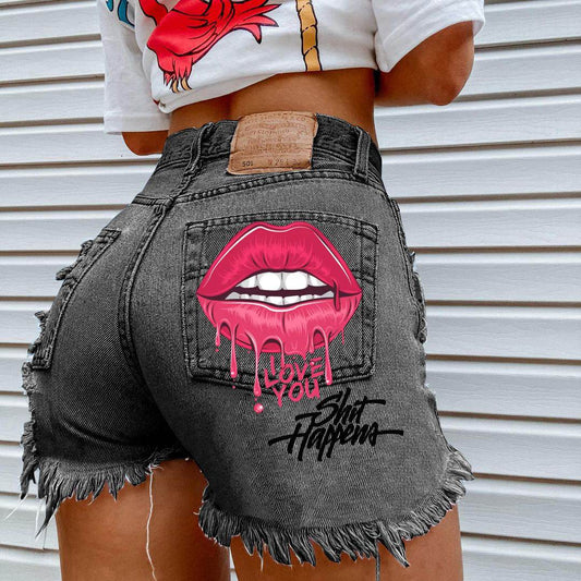 Fashion Ripped Denim Shorts For Women - Mubimart