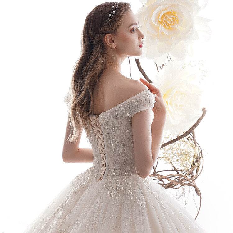 Women's Fashion Wedding Simple Large Trailing Dresses - Mubimart