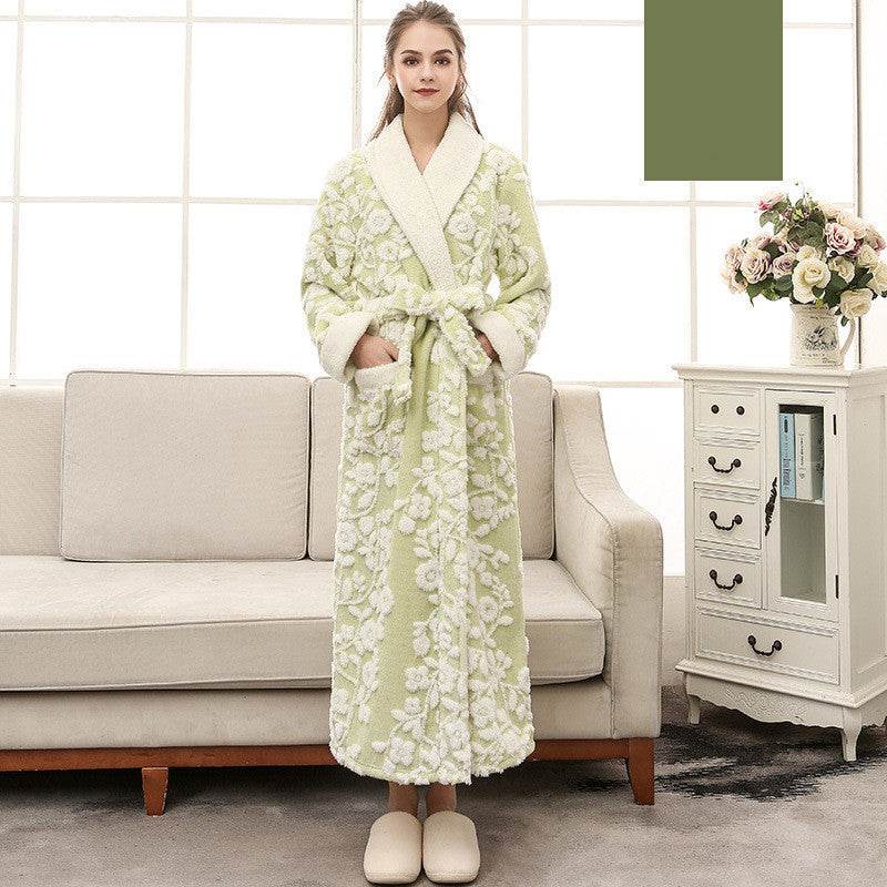Thicken And Lengthen Plus Size Flannel Nightgown - Mubimart