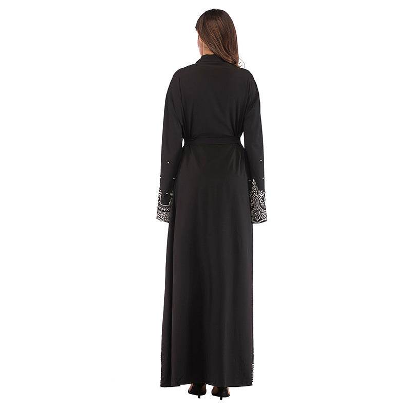 New Style Long-sleeved Embroidered Beaded Robe Women - Mubimart
