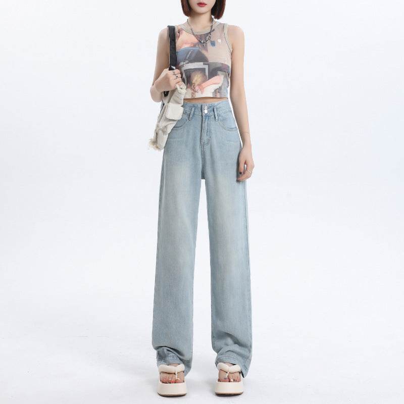 Fashion Tencel Wide-leg Jeans For Women - Mubimart