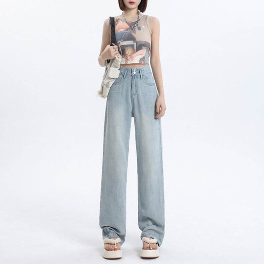 Fashion Tencel Wide-leg Jeans For Women - Mubimart
