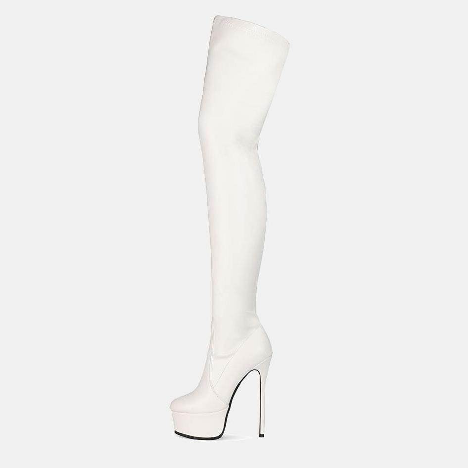 Over The Knee High Heel Boots - Mubimart
