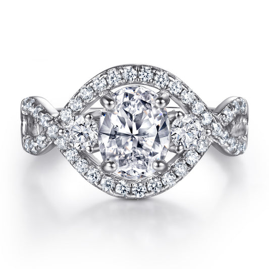 Sterling Silver Fashion Exaggerated Ring Women