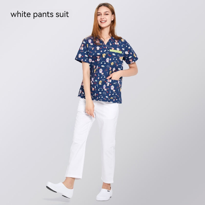 Dental Clinic Printed Work Clothes - Mubimart - Work Dress 