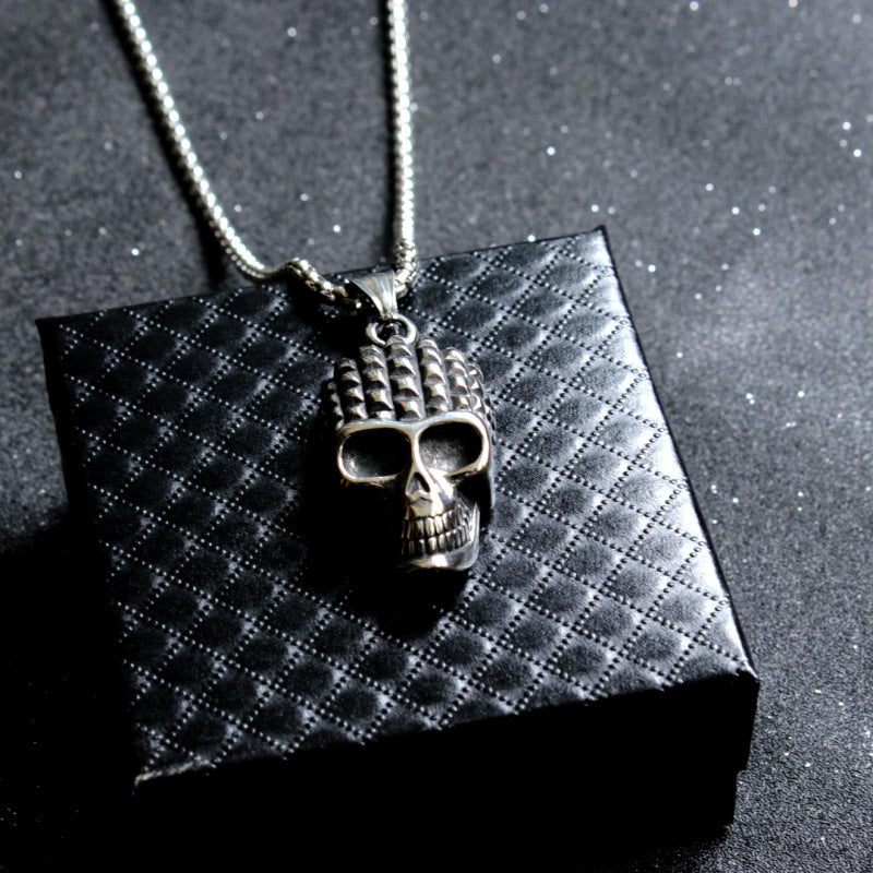 Stainless Steel Skull Necklace For Men