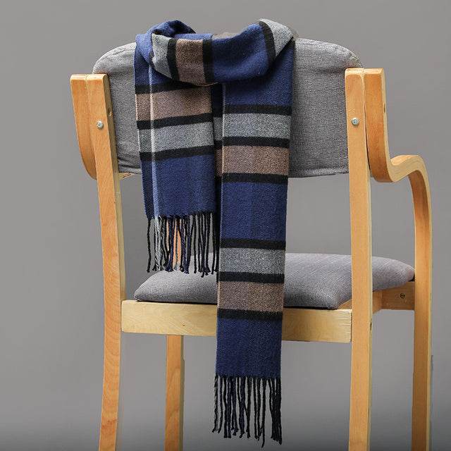Mens And Girls Neckwear Cashmere Check Childrens Scarf - Mubimart