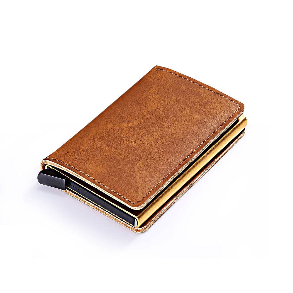 PU Automatic Card Card Holder RFID Multi-function Card Holder - Mubimart