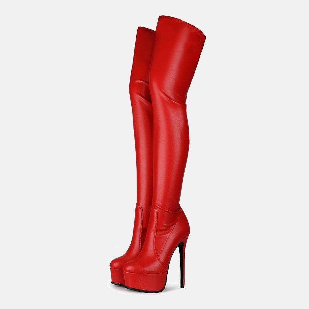 Over The Knee High Heel Boots - Mubimart