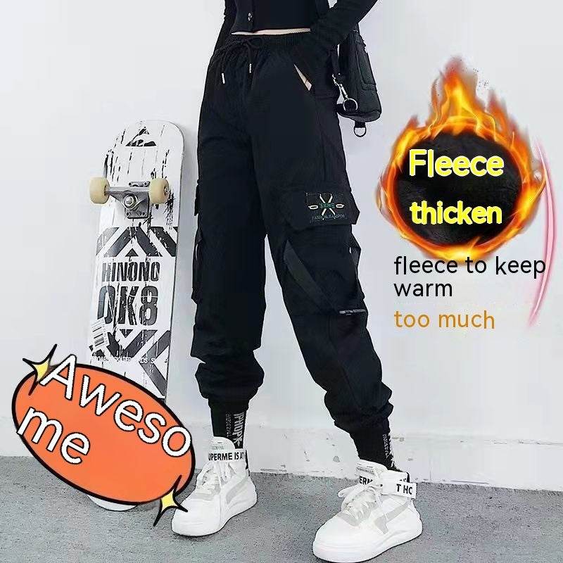 Oversized Cargo Pants Men And Women Ankle Banded Slacks High Waist Loose And Slimming - Mubimart