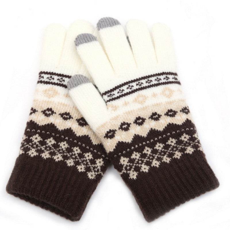 Couple knitted gloves touch screen gloves - Mubimart