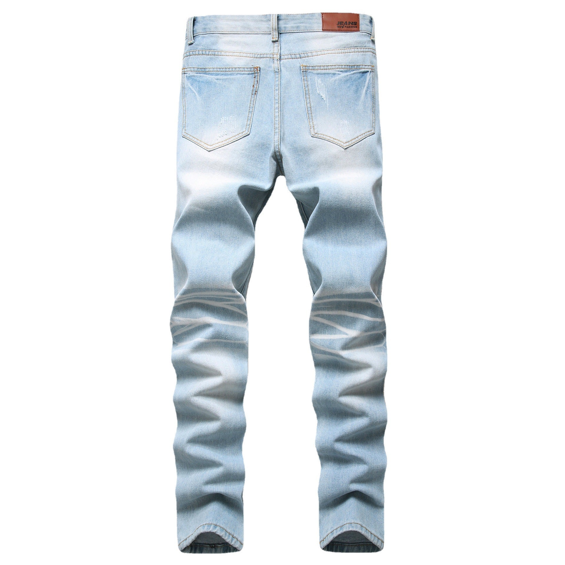 Heren Jeans Slim Fit Recht Gescheurd