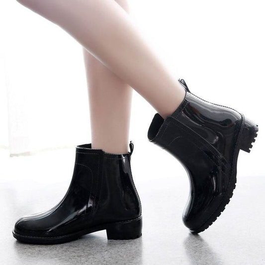 Water Shoes Women's Rain Short Tube Rain Boots - Mubimart