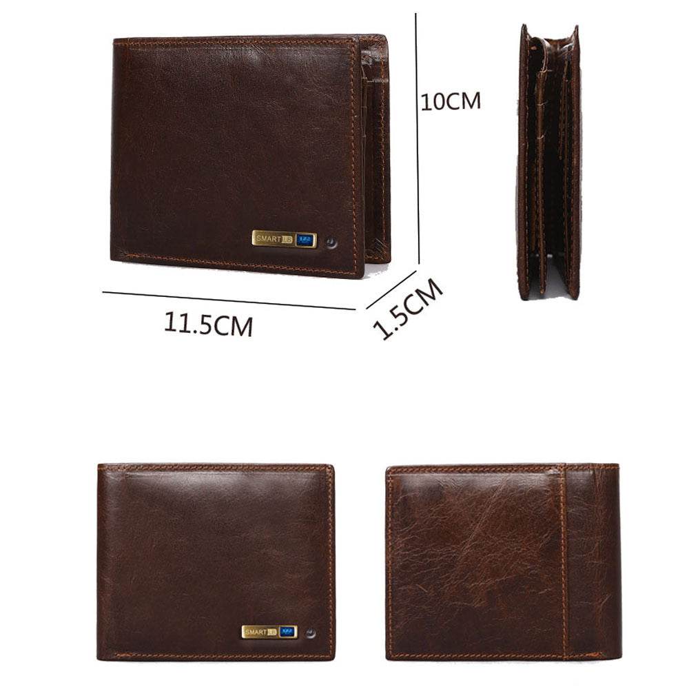 Compatible with Apple , Men's Wallet Anti-lost Leather Short Wallet Multifunction Card Case - Mubimart